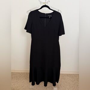 Banana Republic Black V-Neck Midi Dress